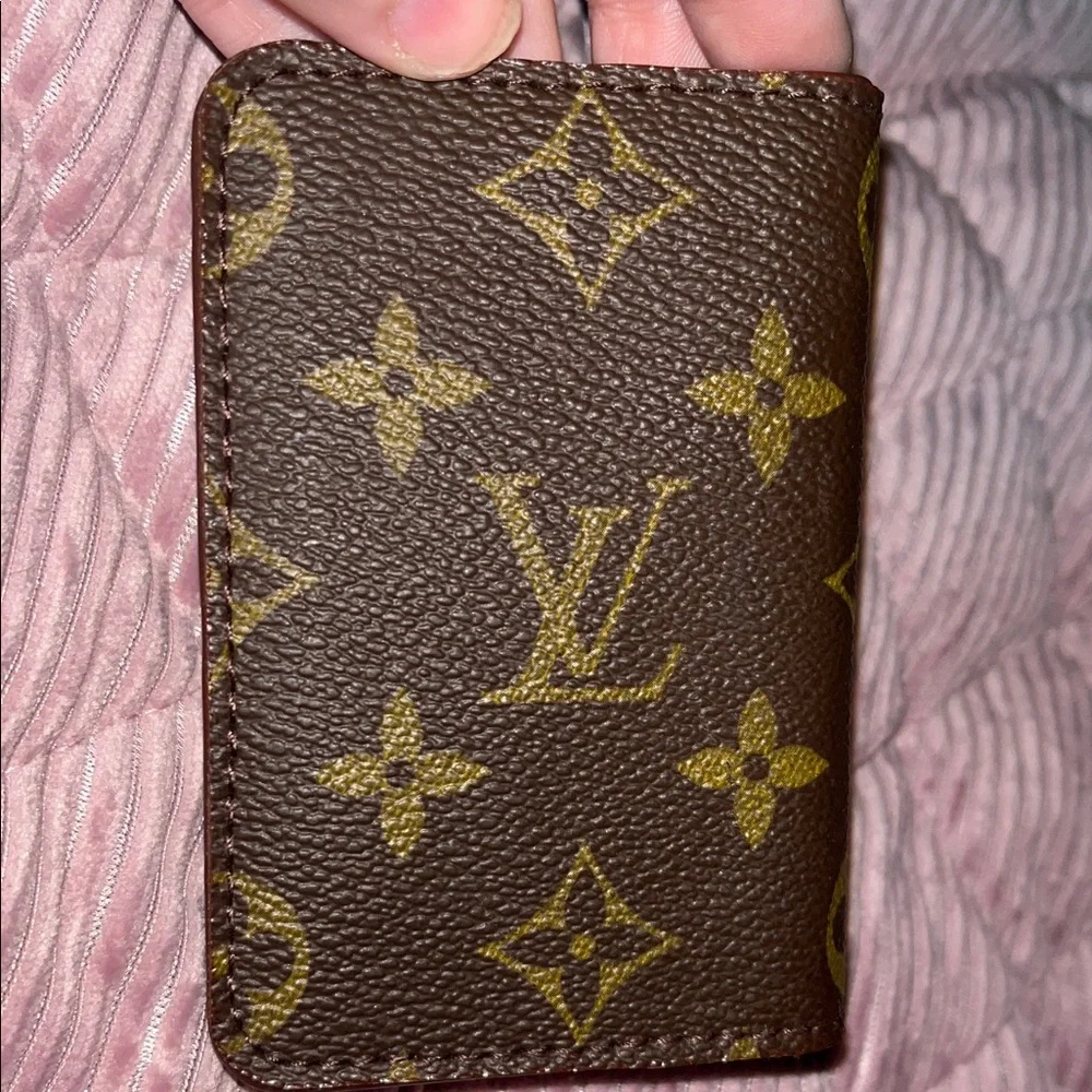 Upcycled Louis Vuitton Monogram Brown and Gold Card Monogram card holder